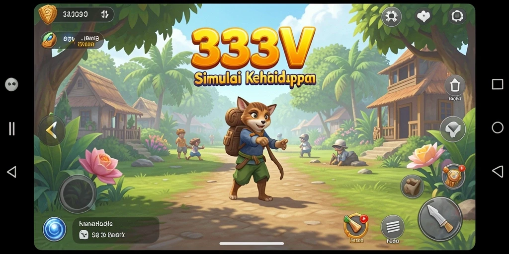 Screenshot menampilkan gameplay interaktif di 333V dengan karakter beragam.