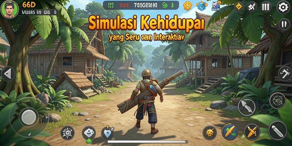Gameplay seru dan interaktif dari 66D dalam simulasi kehidupan.