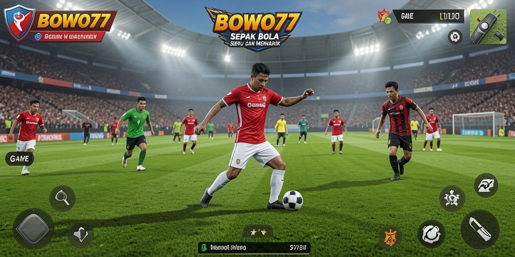Screenshot menunjukkan momen seru dalam pertandingan sepak bola.
