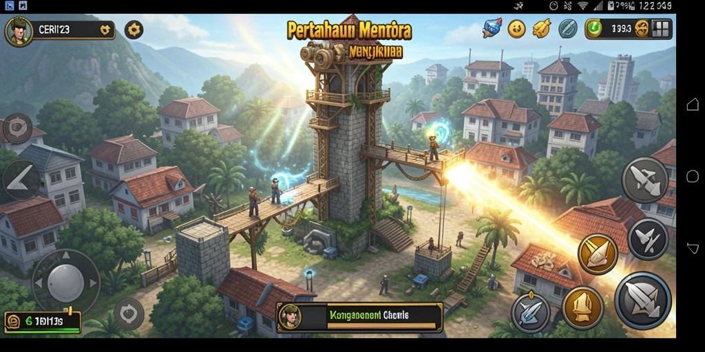 Gambaran gameplay CERI123 dalam Tower Defense yang menegangkan.