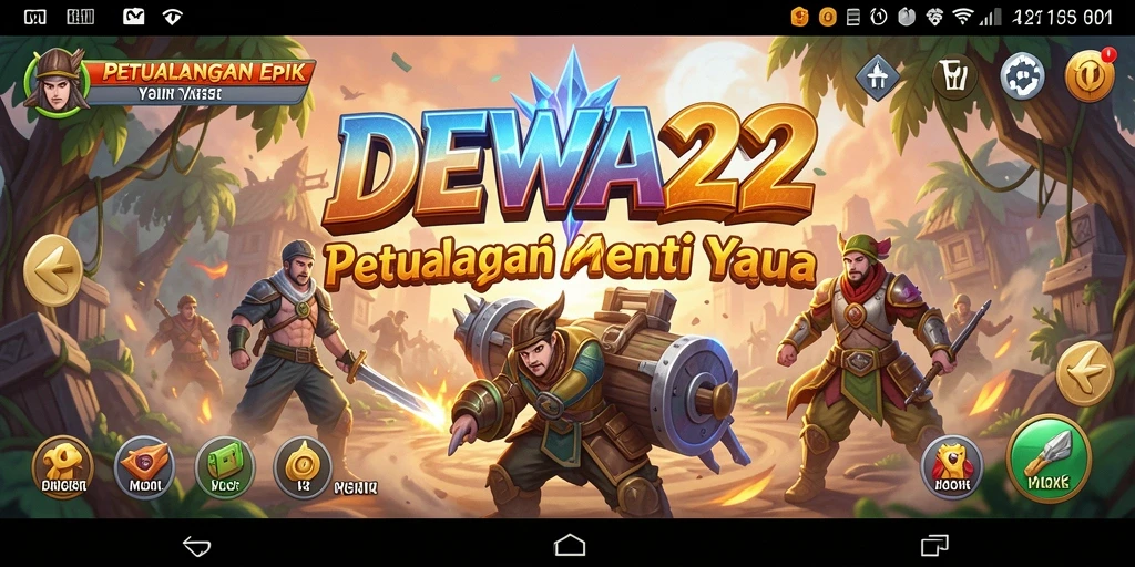Screenshot utama DEWA22 menunjukkan grafis menawan dalam gameplay petualangan.