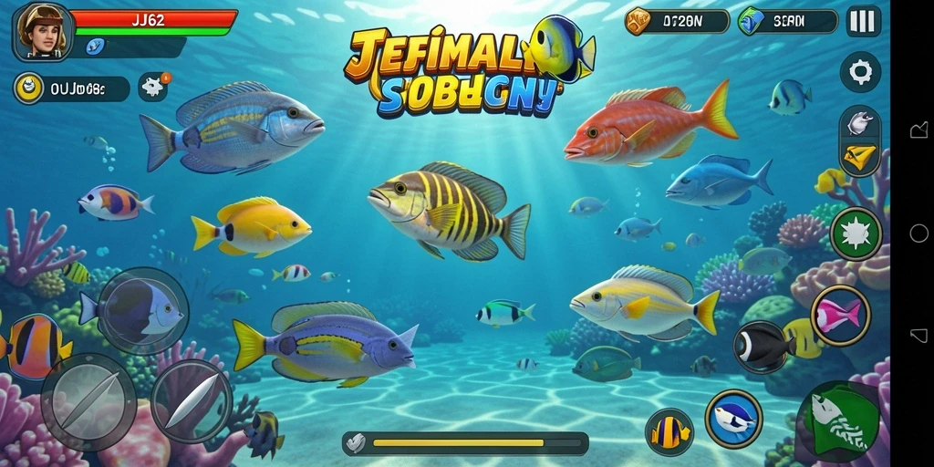 Screenshot gameplay JJ62 menampilkan aksi seru Tembak Ikan.