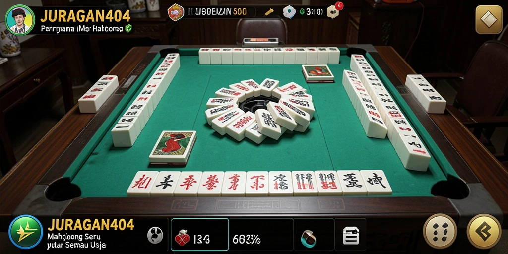 Tampilan gameplay menawan di JURAGAN404 menunjukkan papan Mahjong yang menarik.
