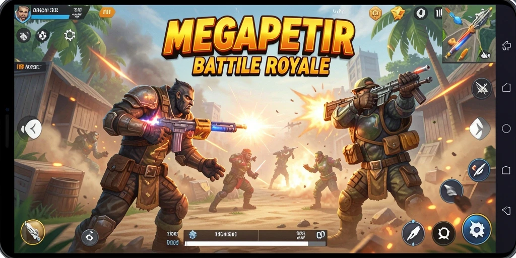 Gameplay seru dalam pertempuran Battle Royale MEGAPETIR.