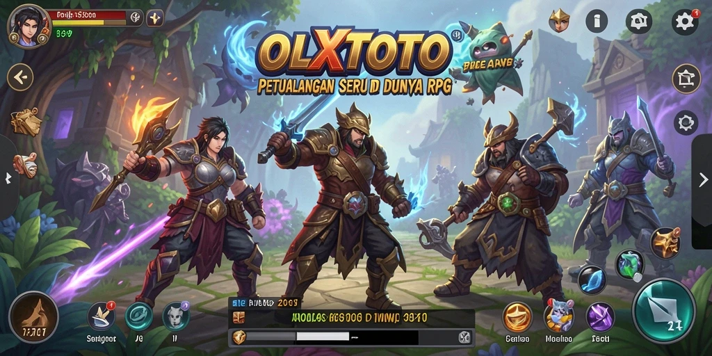 Screenshot OLXTOTO menampilkan pertempuran epik dalam dunia RPG yang luas.