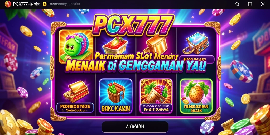 Tangkapan layar utama gameplay <strong>PCX777</strong> menampilkan keseruan permainan slot dengan efek visual yang menakjubkan.