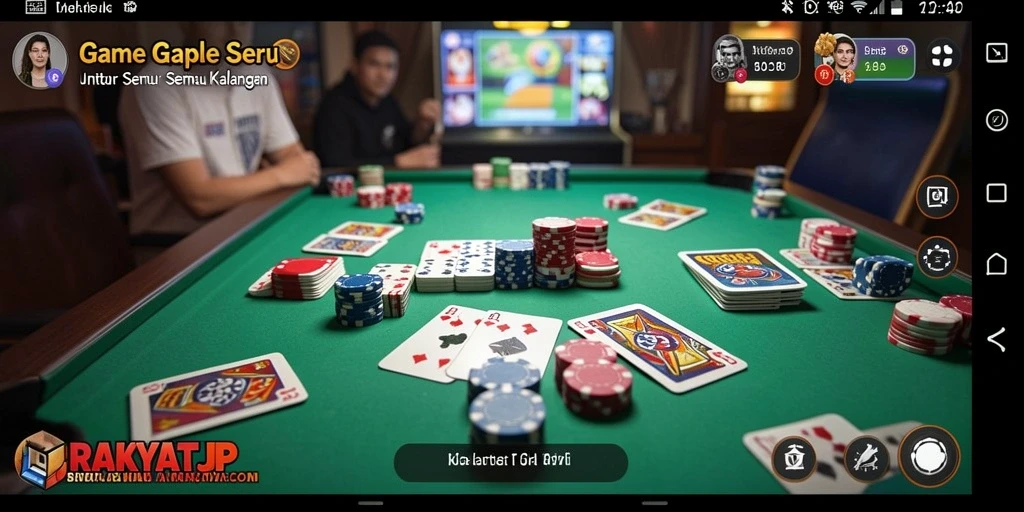 Tampilan gameplay menarik dari RAKYATJP yang menampilkan serunya bermain Gaple.