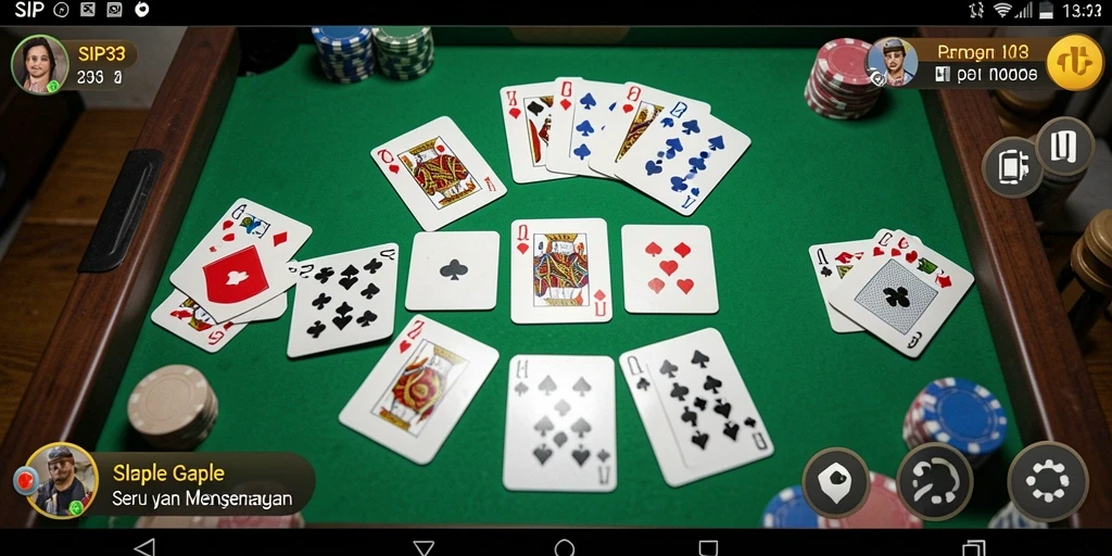 Screenshot SIP33 menampilkan gameplay Gaple yang seru dan interaktif.