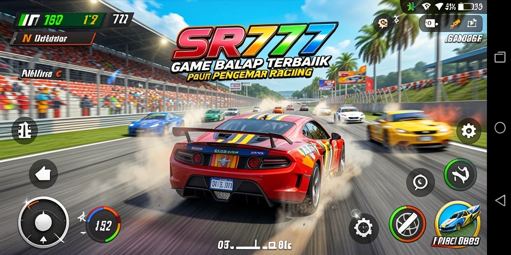 Screenshot gameplay SR777 menampilkan balapan yang mendebarkan di lintasan.