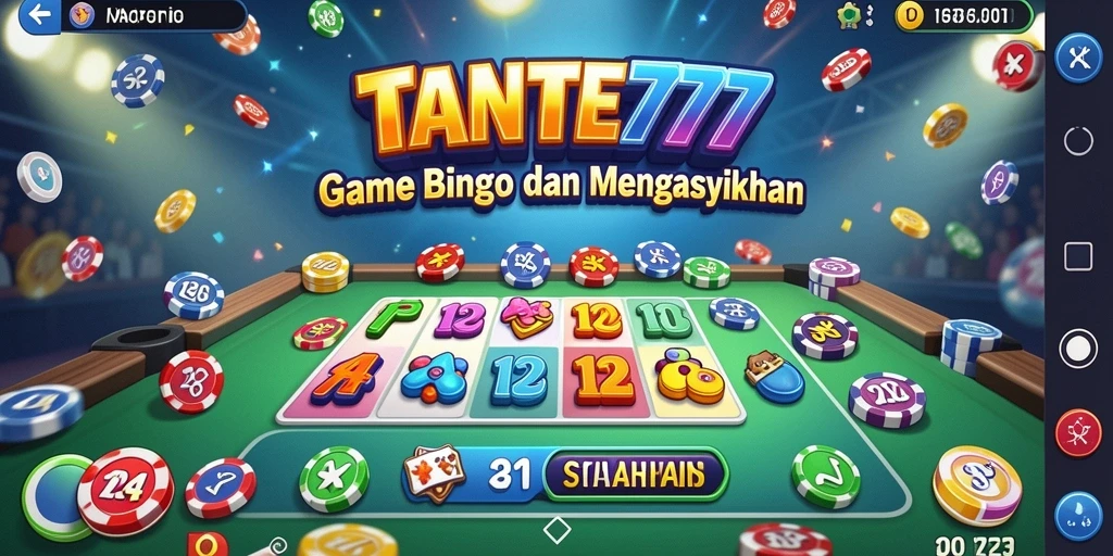 Tampilan utama gameplay Bingo di TANTE777 yang seru dan interaktif.