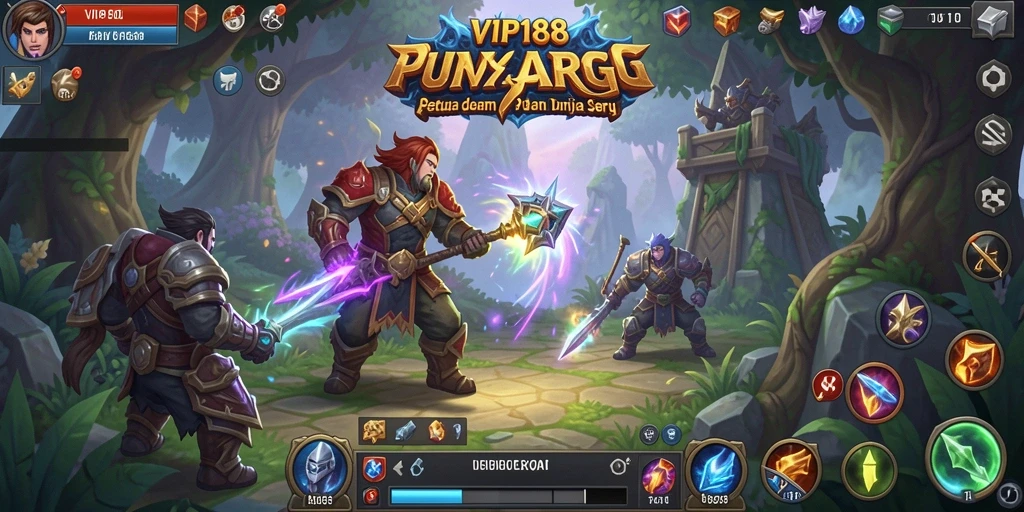 Tampilan gameplay aksi seru dalam dunia fantasi ARPG VIP188.