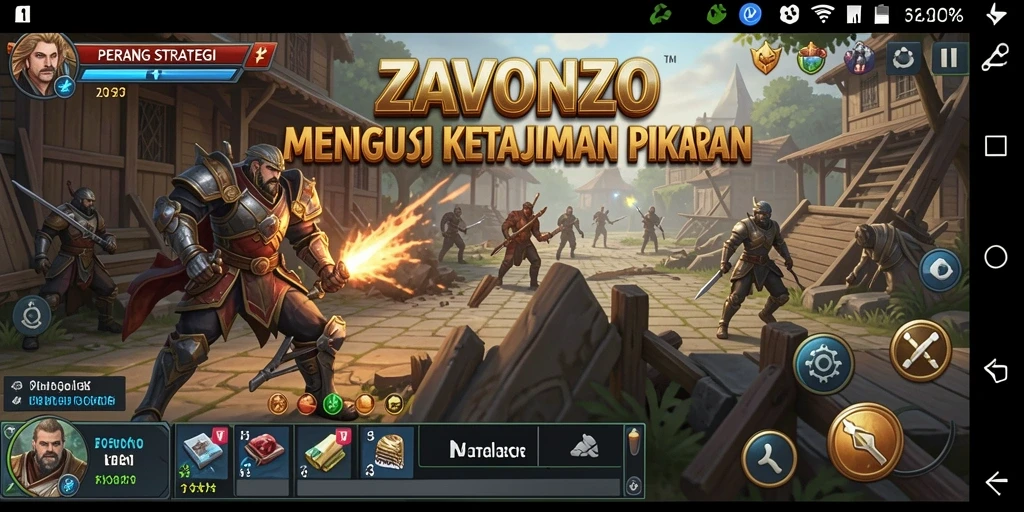 Tampilan gameplay ZAVONZO yang mengasyikkan dalam pertempuran strategi.